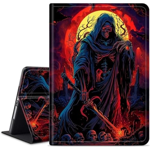 WZCJDHMJ Case for iPad (A16) 11th Generation 11 Inch (2025)/ iPad 10th Generation 10.9 inch 2022,Slim PU Leather Smart Cases Covers with Auto Wake/Sleep-Magic Skull with Sword