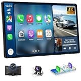 Wireless Carplay 11.3" A pple Carplay Screen for Car with 4K Dash Cam 1080P Backup Camera, Car Stereo for Carplay & Android Auto GPS Navigation/Bluetooth/Mirror Link/Voice Control/AUX/FM/Siri
