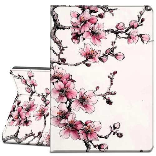 LYHXLYJH Case for Microsoft Surface Pro 11/10/9 13 Inch 2024/2022 Tablet-Slim PU Leather Adjustable Stand Smart Cover,Beautiful Plum Blossoms