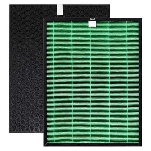AP-1019C Replacement Filter Set for Coway AP-1019C Airmega 150 Air Purifier Replacement H13 Green HEPA Filter and Activated Carbon Filter
