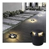 FDWXHZJL Outdoor AC85-265V LED Recessed Floor Spotlights Side Emission No Glare Terrace LED Step Light Outdoor for Garden Deck(Yellow,15W)