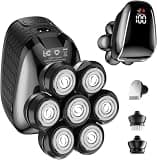Head Shavers for Bald Men: 5-in-1 Electric Razor Waterproof Wet Dry Shaver black