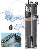 Pawfly Internal Aquarium Filter with 160 GPH Water Pump Quiet Submersible Bio Sponge Foam Filter for 30 to 60 Gallon Fish Tanks Multifunctional Filter for Filtration Circulation and Oxygenation
