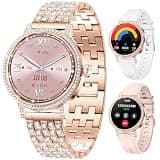 Mingdaln Smart Watches for Women，Bluetooth Calls(Answer&Make)，1.27" HD Screen Smart Watch，Sleep/Heart Rate，Smartwatch Compatible with Android & iOS, Multiple Sports Modes Fitness Tracker