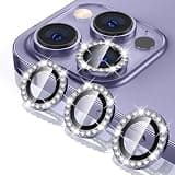 Tensea for iPhone 14 Pro - iPhone 14 Pro Max Camera Lens Protector Bling, 9H Tempered Glass Camera Cover Screen Protector Diamond Metal Individual Ring for 14 Pro 6.1" / 14 ProMax 6.7 inch 2022