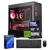Lenovo Legion T7i 5090 Gaming Tower Desktop, Intel Core Ultra 9 285K, GeForce RTX 5090, 128GB DDR5, 4TB SSD, Liquid Cooling, 3X DP, HDMI, Wi-Fi 6, Windows 11 Pro, Black