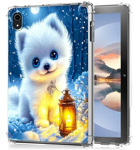 HEAKIERG Clear Case for iPad (A16) 11th Generation 11" 2025/iPad 10th Generation 10.9" 2022, Transparent TPU Soft Silicone Protective Shell Shockproof Cover Case [Anti-Yellow], Snowy White Dog