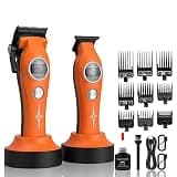 KEZU Hair Clipper and Trimmer Combo Set for Men, High-Torque Brushless Motor, Cordless, Rechargeable, Sharp DLC Blade, Adjustable Comb