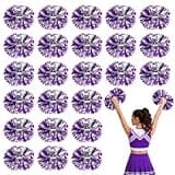 THARAHT 24 PCS Cheerleading Pom Poms14.5 Inch Fluffy Sports Pom Poms with Solid Handle Lightweight Vibrant Cheer Pom Poms for Cheerleading Squad Sports Game Party Stage Performance Festival Decoration