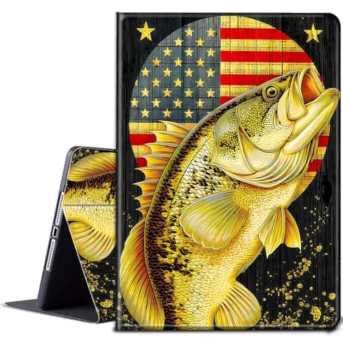 Case for Fire HD 8 & Fire HD 8 Plus Tablet 14th/12th/10th Generation 2024/2022/2020 Release with Adjustable Stand & Auto Wake/Sleep Smart Protect PU Leather Cover - Fish