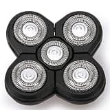 5-in-1 Men's Electric Shaver Replacement Heads, Floating Washable Blade Trimmer, Black