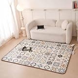 Portable Heated Floor Mat, Home Graphene Yoga Heating Mat, Not-slip Heated Area Rug Heater with Timer, Floor Heater for Yoga/Indoor/Under Desk(A,200 * 250cm)