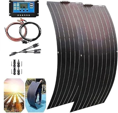 800W Solar Panel Kit - 2x400W Flexible Monocrystalline Panels with Charge Controller, Portable Solar Energy Solution for Camping, RVs, and Off-Grid Use