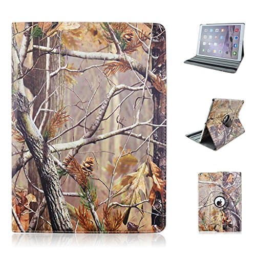 Apple iPad Pro - Tablet BROWN CAMO OAK TREE Universal Case Cover - Adjustable 360 Rotating Stand Design