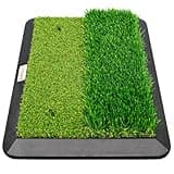 Golf Hitting Mat with Divot Board, Real-Time Swing Feedback Trainer, Indoor & Outdoor Chipping Practice Mat, Strike Training Aid, Turf Driving Impact Pad, Golf Accessories and Gifts for Men
