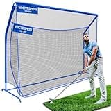 Golf Net with Extra Striking Net, 10x7ft Heavy Duty Golf Hitting Practice Net for Backyard Driving Range Swing, Metal Frame with Elevated Base for Indoor Outdoor Use, Gifts for Men Dad Him and Golfer