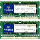 Timetec 16GB KIT(2x8GB) DDR3L/DDR3 1600MHz(DDR3L-1600) PC3L-12800 Non-ECC Unbuffered 1.35V/1.5V CL11 2Rx8 Dual Rank 204 Pin SODIMM Laptop Notebook RAM