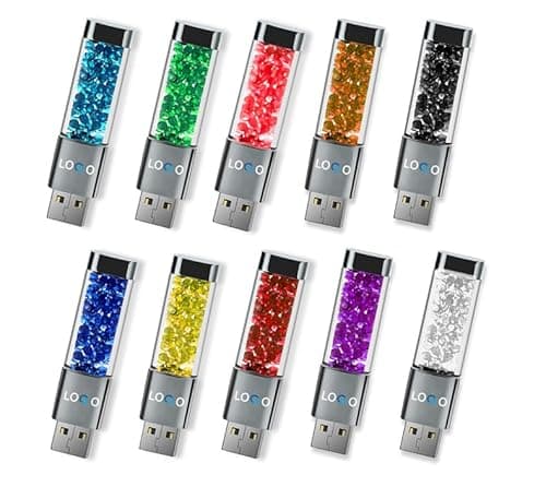 Custom Crystal USB 2.0 Drive, 128MB-128GB Plastic - Perfect for Wedding Favors, Gift Giving (Personalized Available) (256MB)