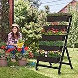 TOREVSIOR 5-Tier Vertical Raised Garden Bed, Vertical Garden Planter with Water Drainage, Elevated Garden Bed for Vegetables Flowers Herbs Indoor Outdoor