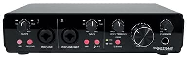 Rockville R-TRACK 2x2 USB 2.0 Audio Interface, 24-Bit/192kHz, 2 Mic-Pres with Combo Jacks, MIDI I/O, Phantom Power, for Studio Recording and Podcasting