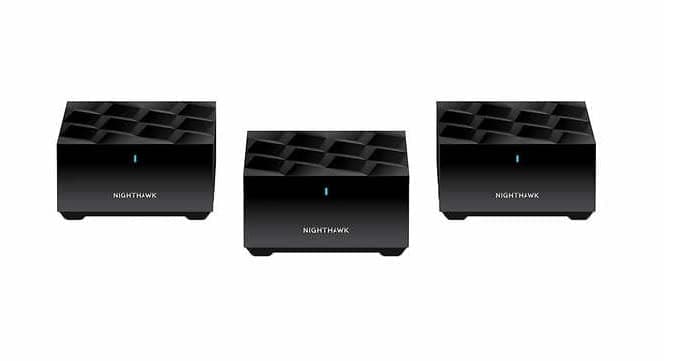 Netgear MK73-100NAR Nighthawk Dual-Band AX3000 3-Pack 3Gbps WiFi 6 Mesh System 1 Router + 2 Satellites - Certified Refurbished