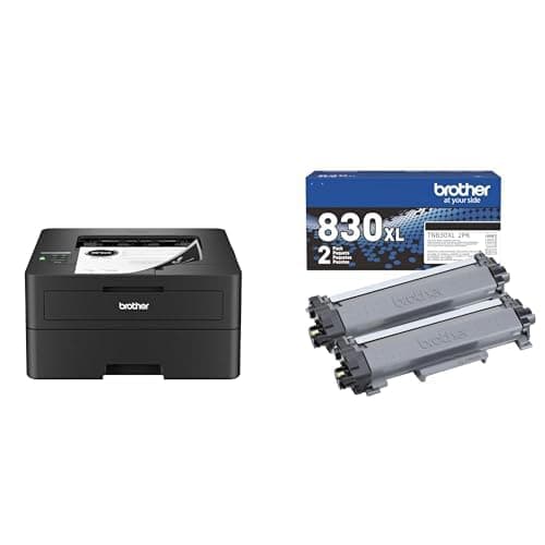 Brother HLL2460DW Printer and TN830XL 2-Pack Black High Yield Toner