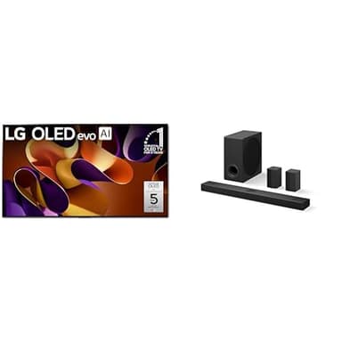 LG 77" OLED evo G4 Series 4K Smart TV Bundle with 5.1.3ch Dolby Atmos Soundbar and Wireless Rear Speakers, 2024 New Models