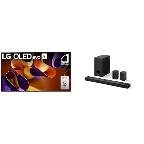 LG 77" OLED evo G4 Series 4K Smart TV Bundle with 5.1.3ch Dolby Atmos Soundbar and Wireless Rear Speakers, 2024 New Models