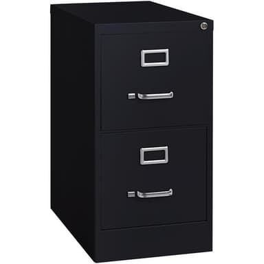 Lorell LLR42291 2-Drawer Vertical File, 15" x 22" x 28, Black