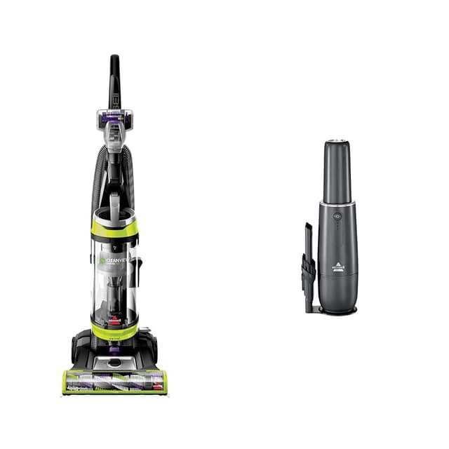 Bissell 2252 CleanView Swivel Upright Bagless Vacuum with Swivel Steering, Powerful Pet Hair Pick Up, Specialized Pet Tools, Large Capacity Dirt Tank AeroSlim Cordless Handheld Vacuum