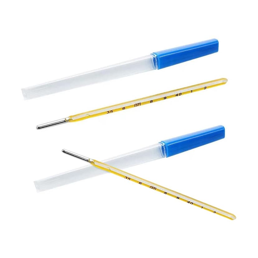 Glass Oral Thermometer for Adults and Kids 2PCS,Rectal Thermometer for Baby,Temperature Dual Scale 35-42℃ & 95-108℉,Armpit Fast Reading Fever Indicator