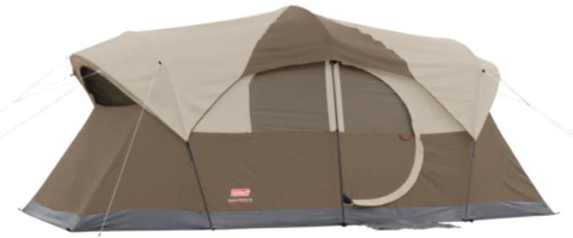 Coleman WeatherMaster 10-Person Tent with Rainfly & Room Divider, Spacious Weatherproof Family Tent with Carry Bag