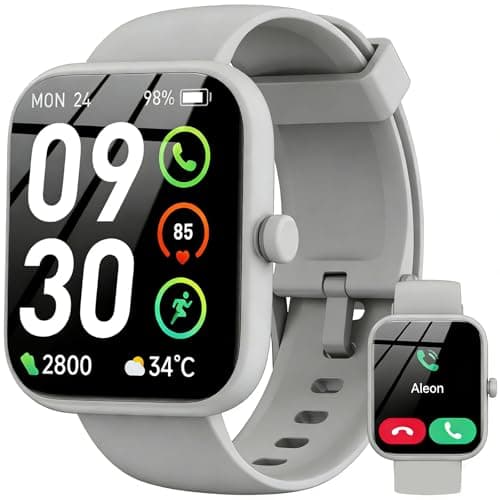 Smart Watch with Alexa Built-in, 1.83" HD Touchscreen Fitness Tracker, Bluetooth Notifications/Calls, IP68 Waterproof, 120+ Sport Modes, 24/7 Heart Rate & Sleep Monitor for iPhone Android (Gray)