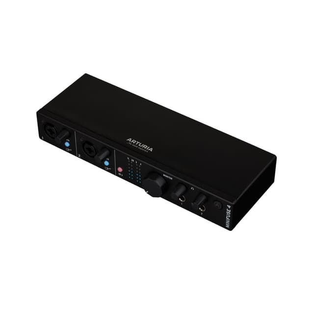 Arturia - MiniFuse 4 - Compact USB Audio & MIDI Interface with Creative Software for Recording, Production, Podcasting, Guitar - Black