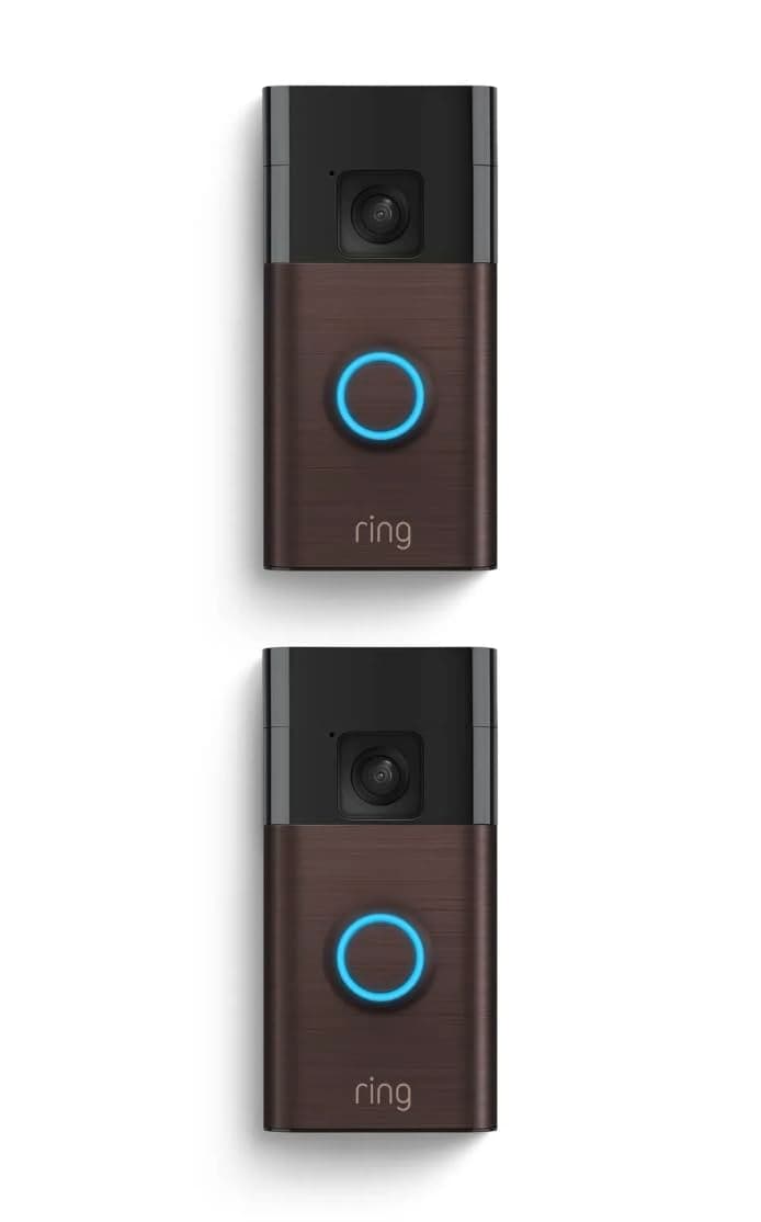 Ring Battery Doorbell (newest model), Home or business security with Head-to-Toe video, Live View with Two-Way Talk, and Motion Detection & Alerts, 2-pack, Venetian Bronze