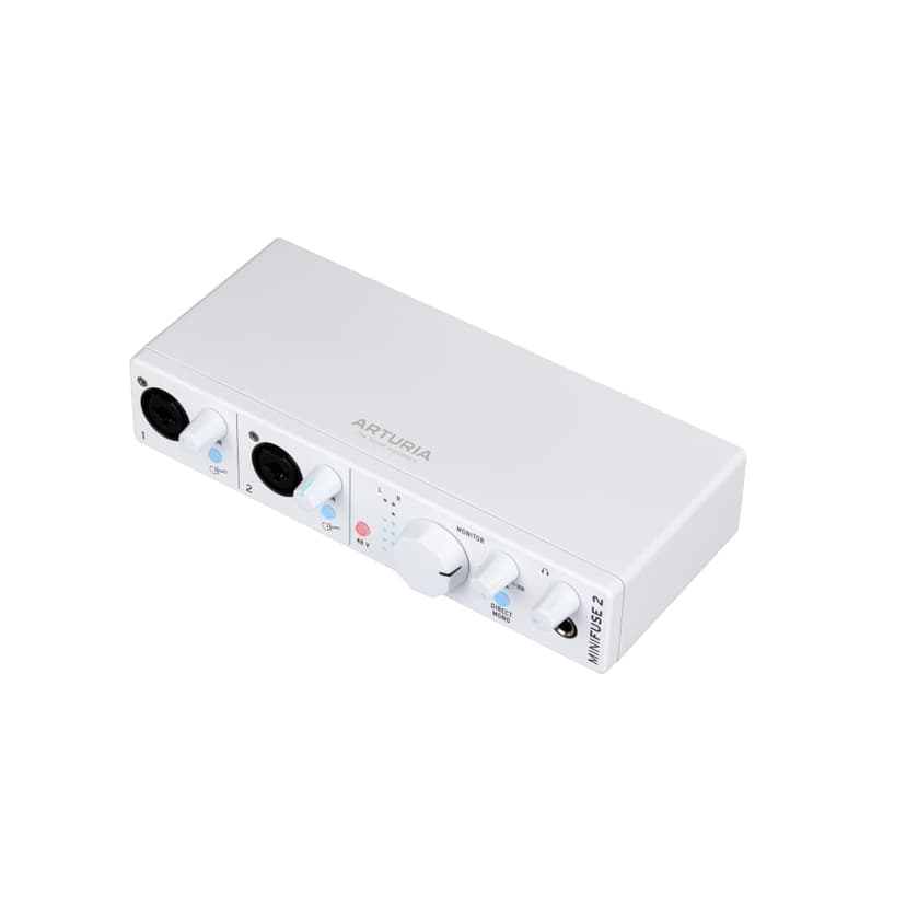 Arturia - MiniFuse 2 - Compact USB Audio & MIDI Interface with Creative Software for Recording, Production, Podcasting, Guitar - White