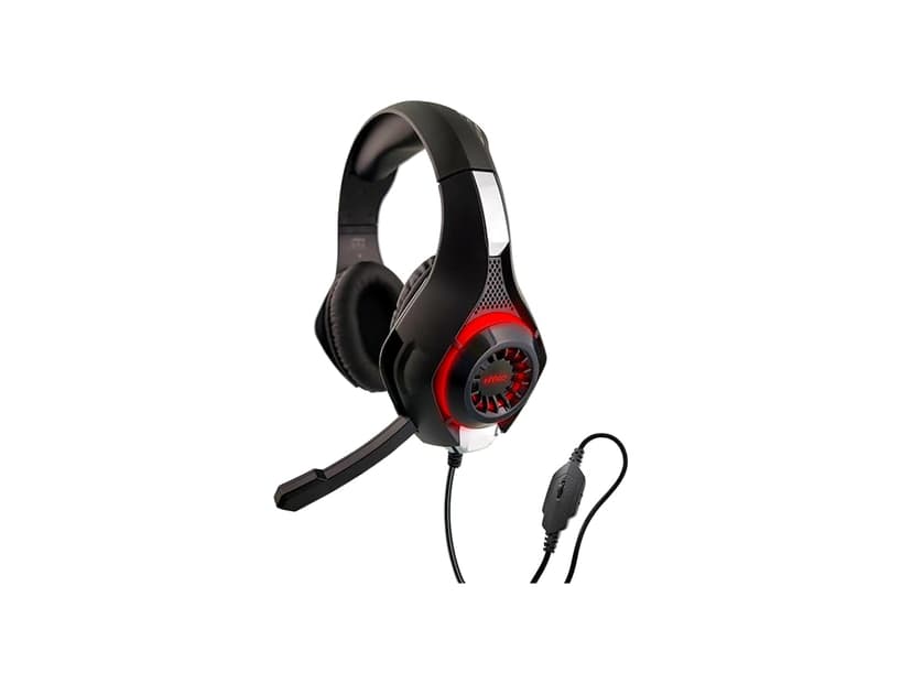Nyko Core Universal Stereo Gaming Headset w/Retractable Microphone, Red LEDs & Soft Ear Cushions - Perfect for PS5, PS4, Xbox, PC & Nintendo Switch Gaming!