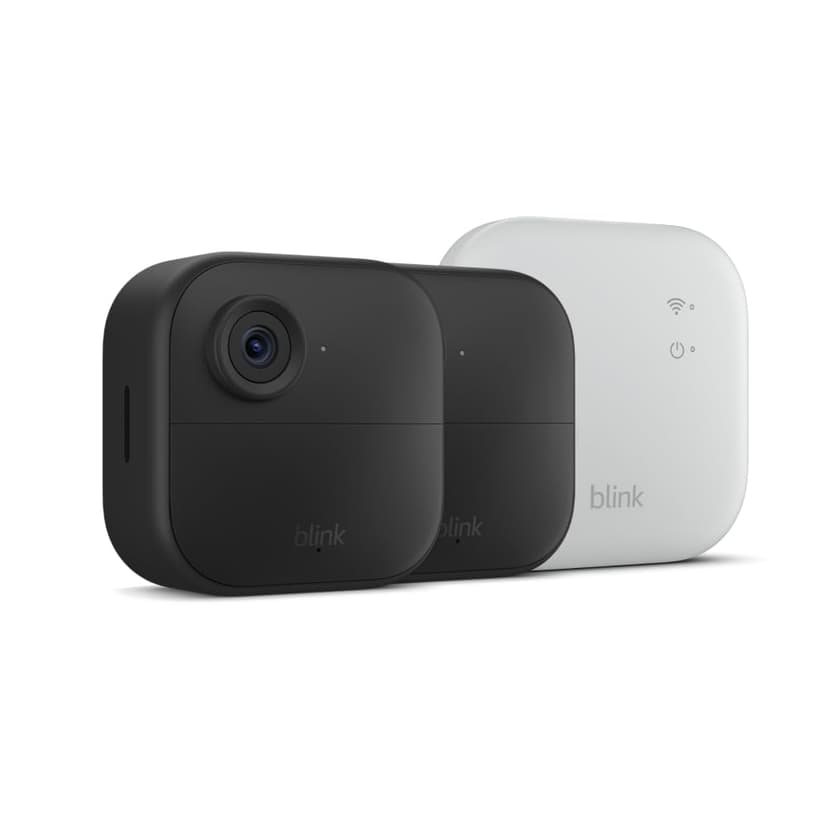 Blink Outdoor 4 XR + 1-Year Subscription — Wireless smart security camera, two-year battery life, extended range. Sync Module XR included — 2 camera system