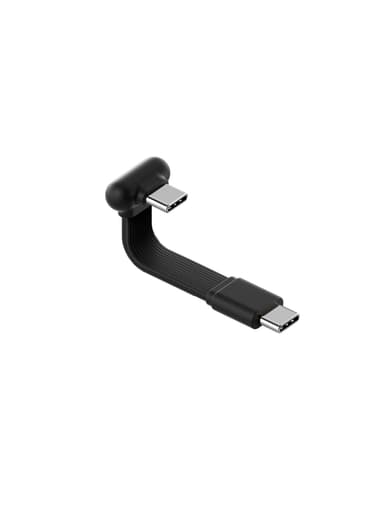 Hagibis 180 Degree U-Type USB-C Cable, Short Flat 60W 20V/3A Fast Charging Cable, 480Mbps Data Transfer for iPhone 17 16 Pro Max, Galaxy S25 Ultra S25+, Power Bank, Cooling Fan (Black, 0.18ft)