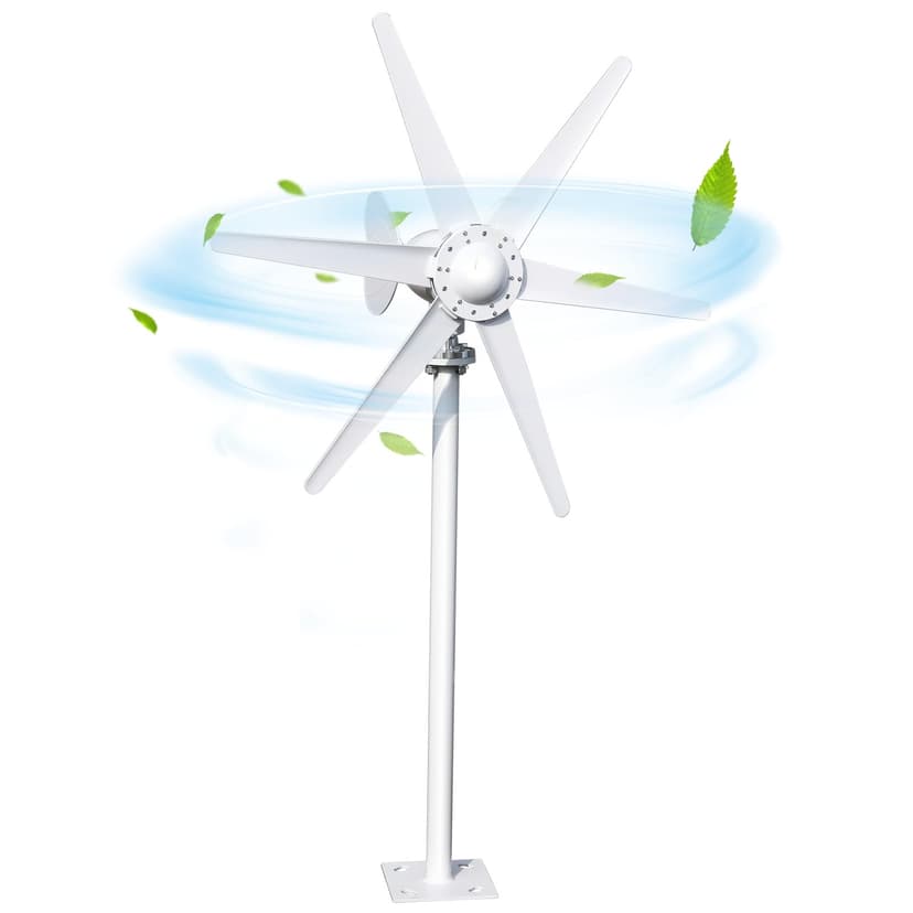 OSKOPWRC 800W Wind Turbine Generator Kit, 6-Blade 12V/24V Wind Energy System, Durable Electromagnetic Power Generator for Home, RV, and Off-Grid Use White