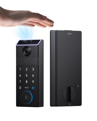 eufy FamiLock S3 Smart Lock With Palm Vein Recognition - Keyless Entry Door Lock for Front Door, 3-in-1 Wi-Fi Keypad Deadbolt+ 2K HDR Camera+ Doorbell, ANSI/BHMA Grade 1, Motion Sensor, No Monthly Fee