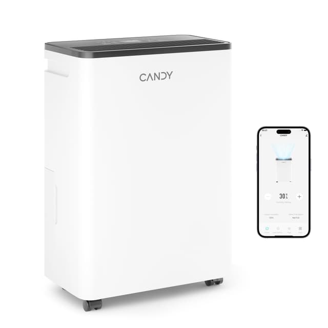 Candy 2000 Sq.Ft Dehumidifiers for Home, 34 Pints Portable Dehumidifier With Continuous/Auto Mode,0.66 Gal Tank, for Bedroom,Bathroom,Basement, Smart Control with Drian Hose Included