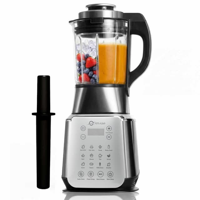 Glass Blenders for Kitchen – Stainless Steel Professional Blender for Smoothies 1500W Motor, Nut Milk Maker Machine 9 Adjustable Speeds, 14 Preset Programs, BPA-Free Glass Jar blender, Soy Milk, Soups