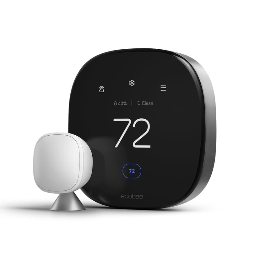 ecobee Smart Thermostat Premium with Smart Sensor and Air Quality Monitor - Programmable Wifi Thermostat - Works with Siri, Alexa, Google Assistant