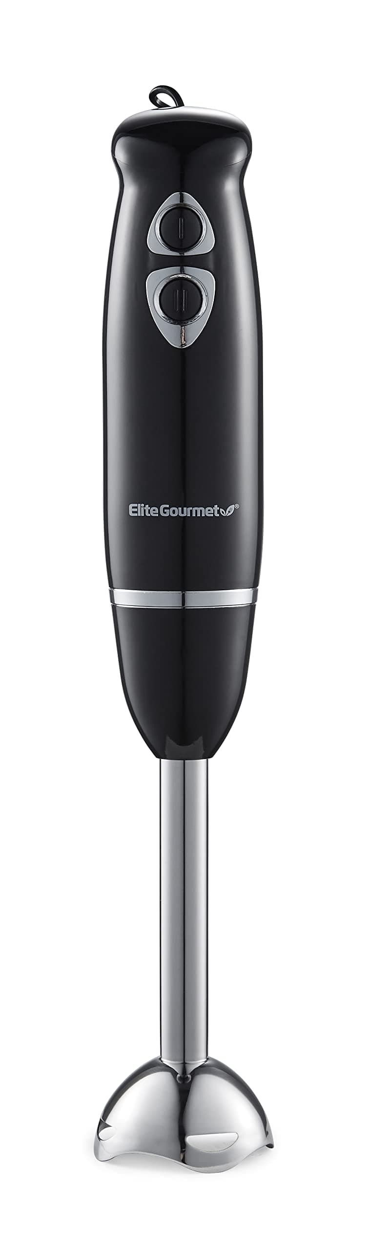 Elite Gourmet EHB1015 Immersion Hand Blender 500 Watts 2 Speed Mixing with Stainless Steel Blades, Detachable Wand Stick Mixer, Smoothies, Baby Food, Soup, Black