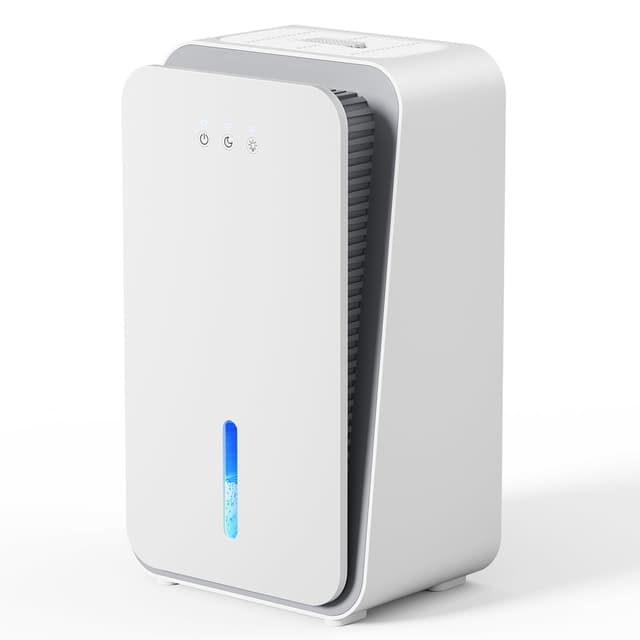 Dehumidifier for Home, 1000 sq.ft Dehumidifier with Auto Shut Off, 7-Color LED Light Built-in Aromatherapy Diffuser, Ultra-Quiet Dehumidifiers for Bedroom, Bathroom, Basement (White)