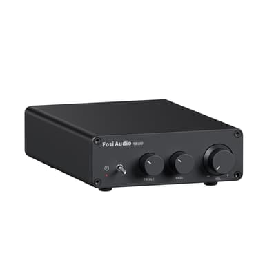 Fosi Audio TB10D 2 Channel Stereo Amplifier, Class D Mini Power Integrated Amplifiers 600W for Passive Speakers/Bass Shaker, Home Audio Component Desktop Amp Receiver TPA3255 with Bass Treble Control