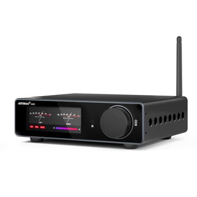 AIYIMA A80 Bluetooth Stereo Amplifier DAC HiFi Home Audio Component TPA3522 with PFFB,2 Channel Hi-Res Class D Power Amp | PC-USB COA Opt Inputs,Digital VU Meter | Pre-Out | TRS Balanced Input |Tone
