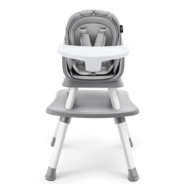 HARPPA 6 in 1 Baby High Chair, Convertible Infant Feeding Chair for Babies & Toddlers Table, Dining Booster Seat with Removable Tray, Grey