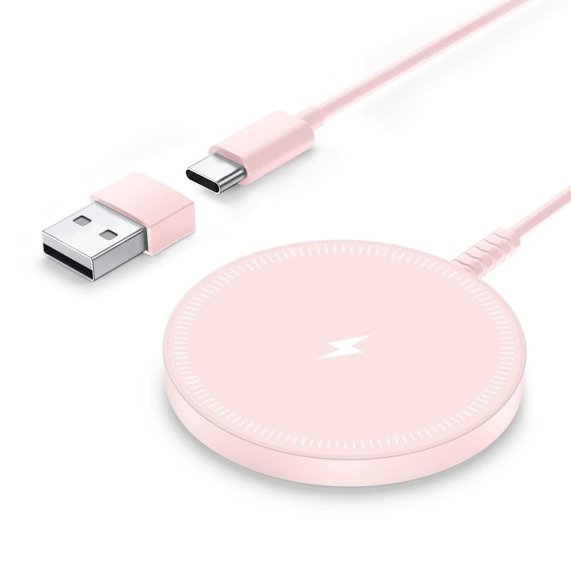 Magnetic Wireless Charger Fast Charge Strong Magnet Charging Pad for iPhone 17/16/15/14/13/12 - Series&AirPods Pro 4-2, Daul Ports, Case-Friendly, Ultra-Slim & Portable for Travel Nightstand Desk